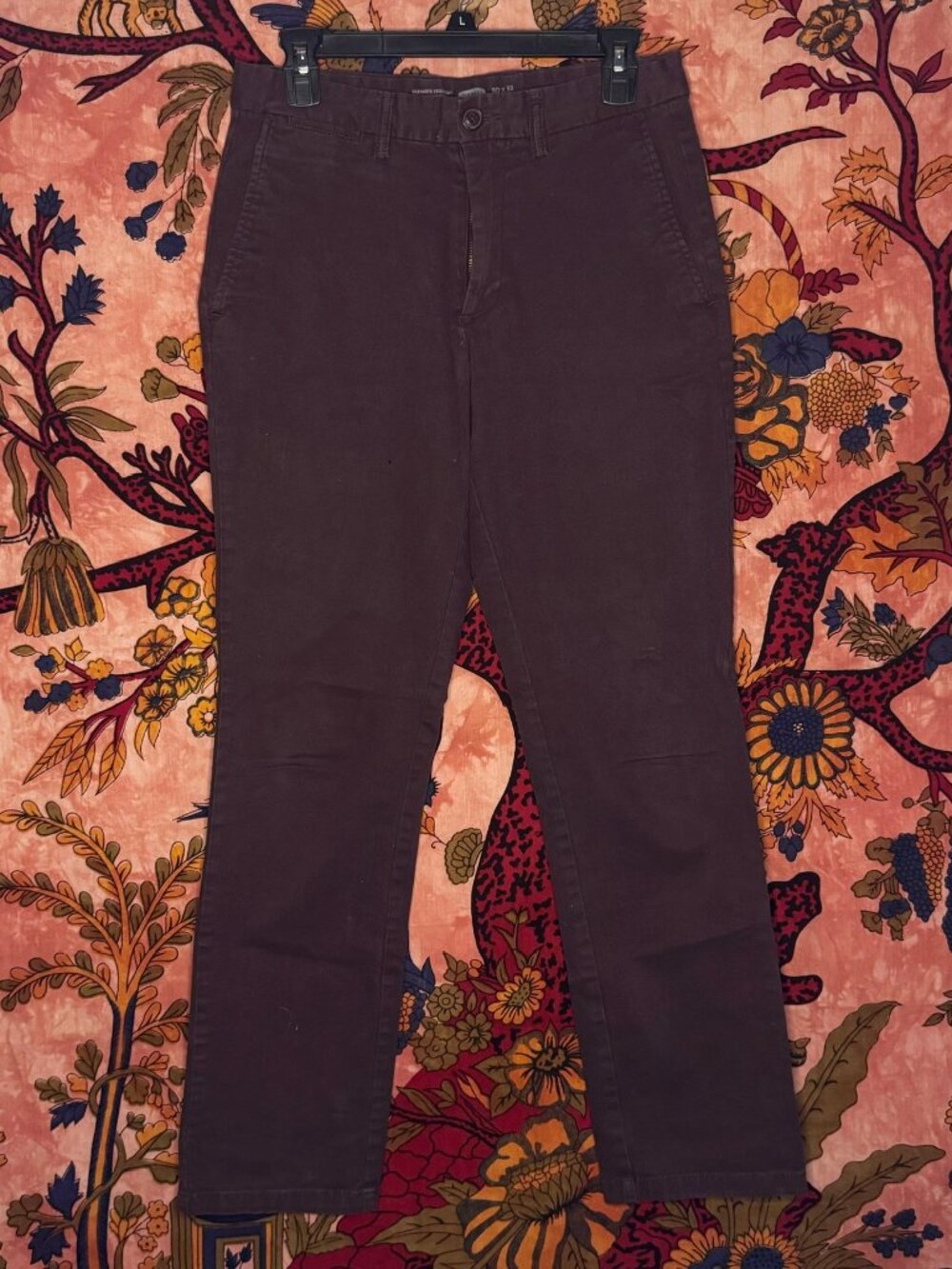 Brown/Purple Straight-Leg Old Navy Slacks